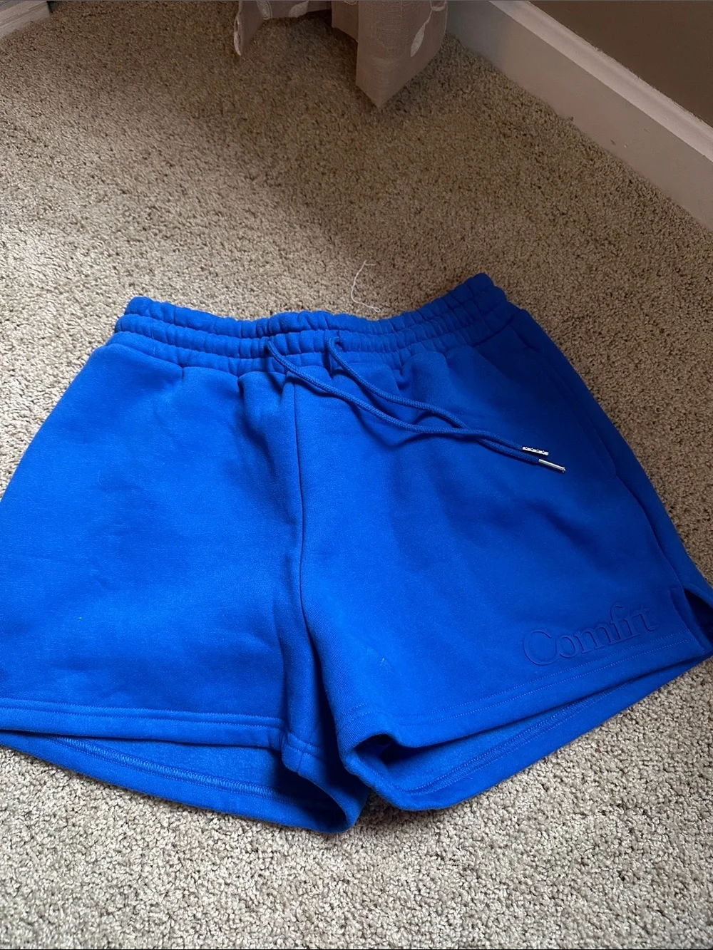 Comfort Colors Women's Royal Blue Athletic Fleece Shorts - Picture 1 of 4